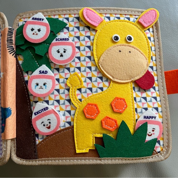 Personalized Giraffe Felt Activity Book for Kids - Picture 5 of 14